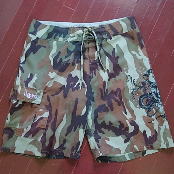 Men's Inked camo boardshorts/swim trunks size 36 - Picture 1 of 12